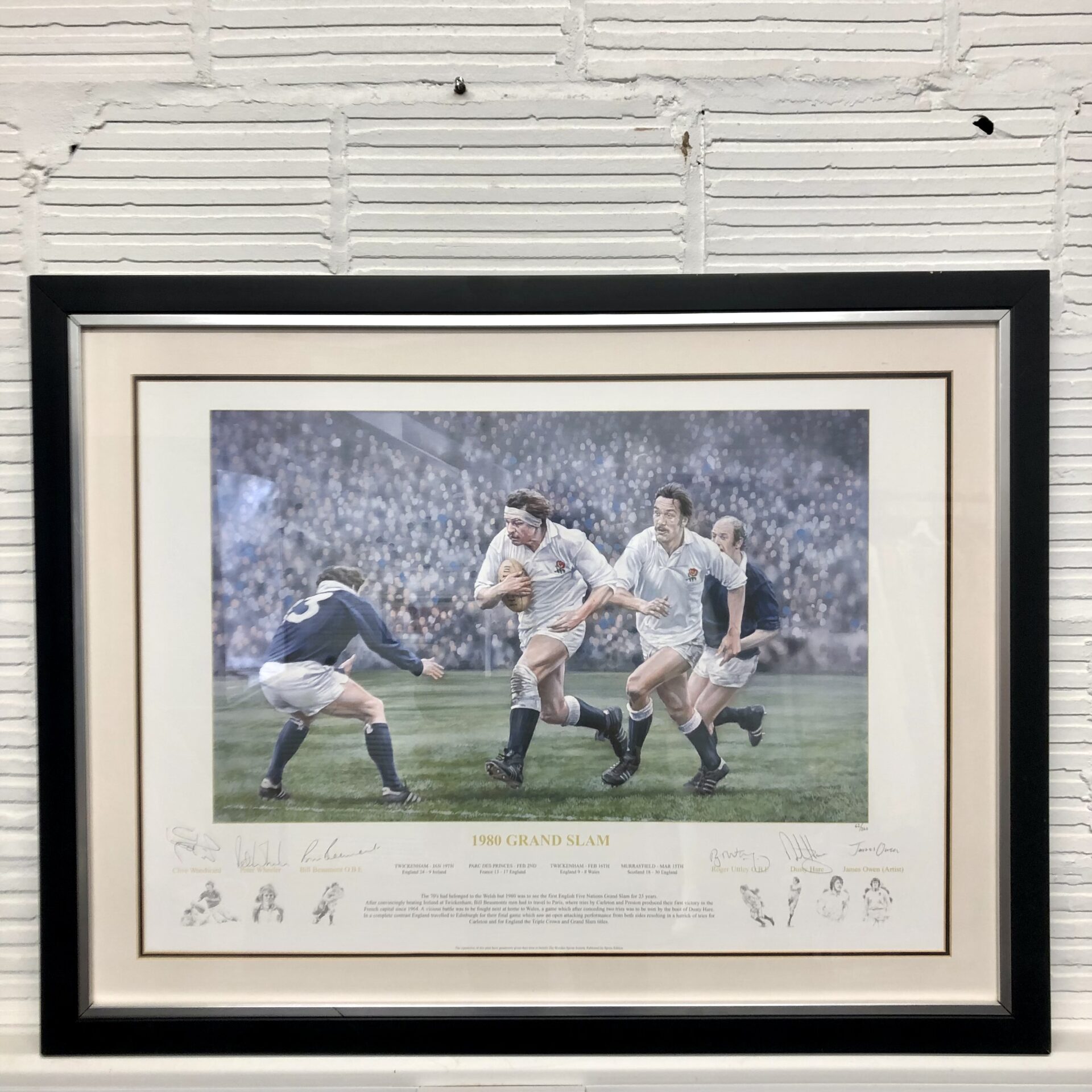 1980 Rugby Grand Slam by James Owen Limited Edition Signed Poster